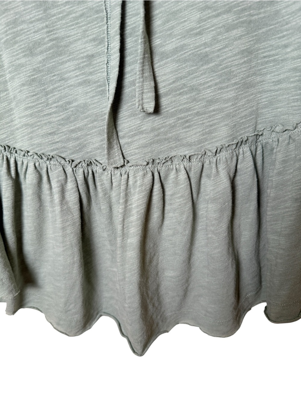 American Eagle Outfitters Medium Sage Green V-Neck Peplum Tunic - Picture 8 of 10